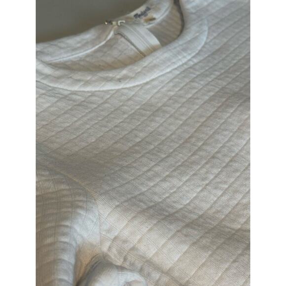 Madewell Women’s Size XS White Quilted Waffle Pattern high low top back zip - Picture 3 of 9